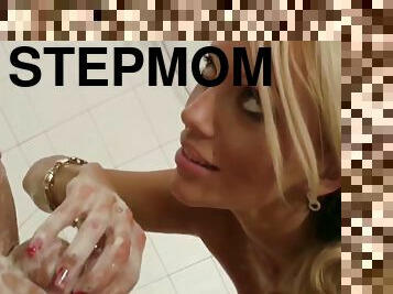 StepMom suprises her step-son with big dick in shower