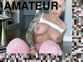 Bitch masturbates and squirts