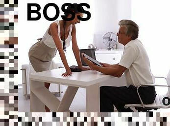 Hot sex is how old boss and his worker relax after workday