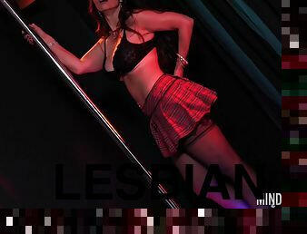 Ravishing Mindi Mink having lustful lesbian sex in a strip club