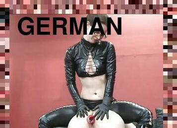 German domina has anal play with slave