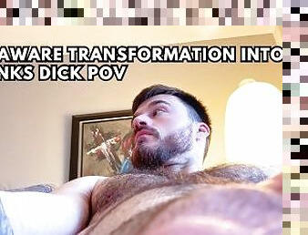 Unaware transformation into hunks dick POV