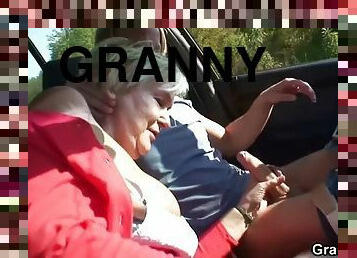 80 year old blonde granny fucked on the side of the road
