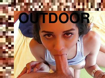 Rained-Out Campers Film Sex Tape - Latina Abby Lee Brazil gives head outdoors