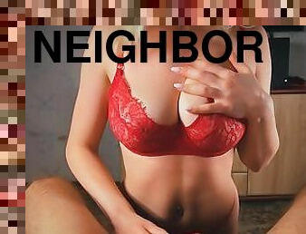 Lady in red gives a great titfuck to her neighbor  SexGlamor