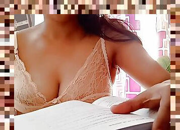 College Student Sexually Excited Video While Reading book