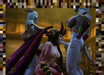 Futa Draenei Fuck Demon Girl Threesome : Warcraft Porn Parody