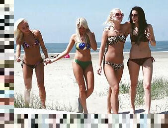 Insanely hot girls making out and eating each other out on the beach