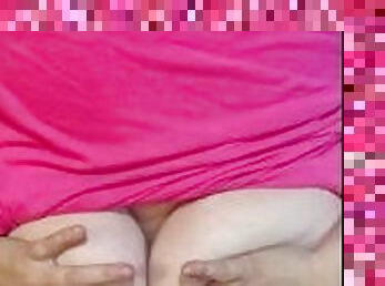 Huge bouncing boob mom gives upside down tit fuck
