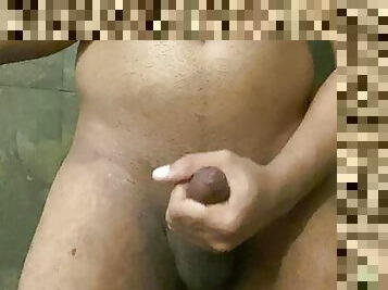 Sri Lankan gay boy masturbating after shower