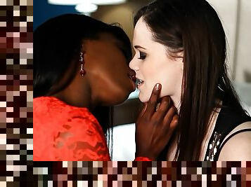 Black Teen Anna Foxxx and white Girlfriend Tessa Lane first Lesbian Sex