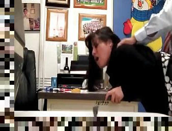 ucking the secretary doggystyle and bent over the desk in the office at college on hidden cam.