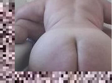 Fat busty granny blowing some dick. Her fat ass gets revealed.