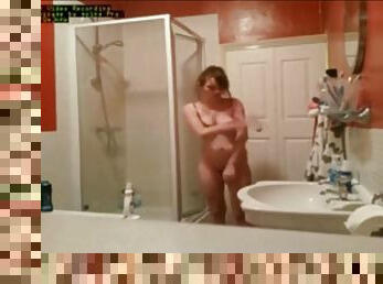 Thanks to the hidden camera. Naked and sweet. A shower late at night.