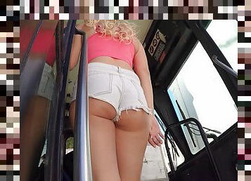 Bus driver ravishing natural tits dame hardcore in public