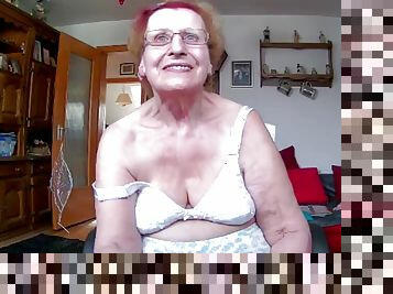 Granny in underwear and stockings