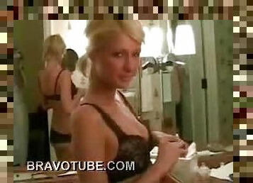 Paris Hilton Shows Her Shaved Pussy for the Camera in Lingerie