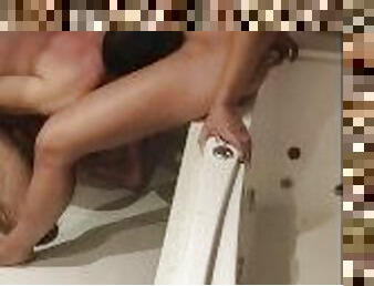 The husband catches hot wife in the hotel shower with unknown during the couple's vacation tour