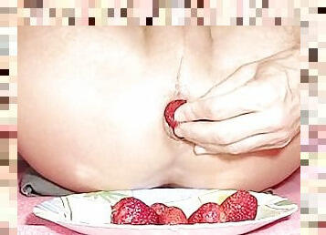 Eating strawberry from my ass
