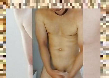 Sexy skinny teen (18) boy is masturbating before going to bed