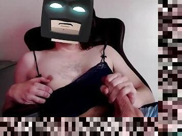 Batman Jerks his cock in Stepsis nighty