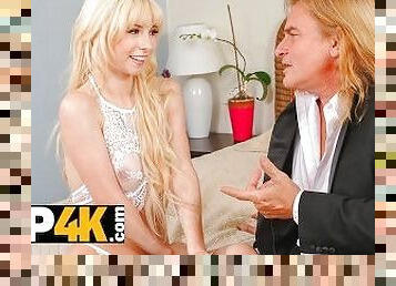 DADDY4K. Pretty blonde cheats on groom with his dad before the wedding