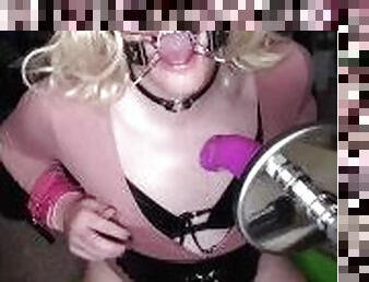 Princess Cums while bound and ring gagged