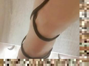 Penis massage black sandals black nails