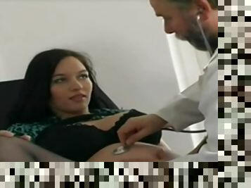 German pregnant beauty at the doctor