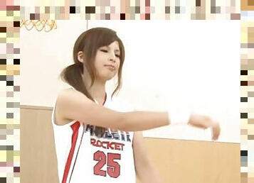 Kinky Japanese Sports Model Kawashima Asuka Playing Basketball Naked