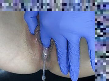 doctor masturbate fingering dripping wet juicy pussy closeup + asmr pussy sound
