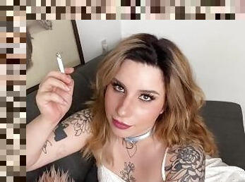 Smoking sex Tattoo girl