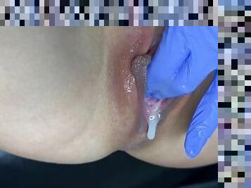 asmr dripping wet slime pussy orgasm cum close up